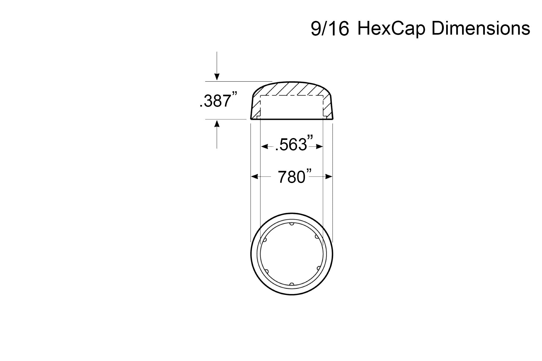 9 16 HEX CAP Drawing