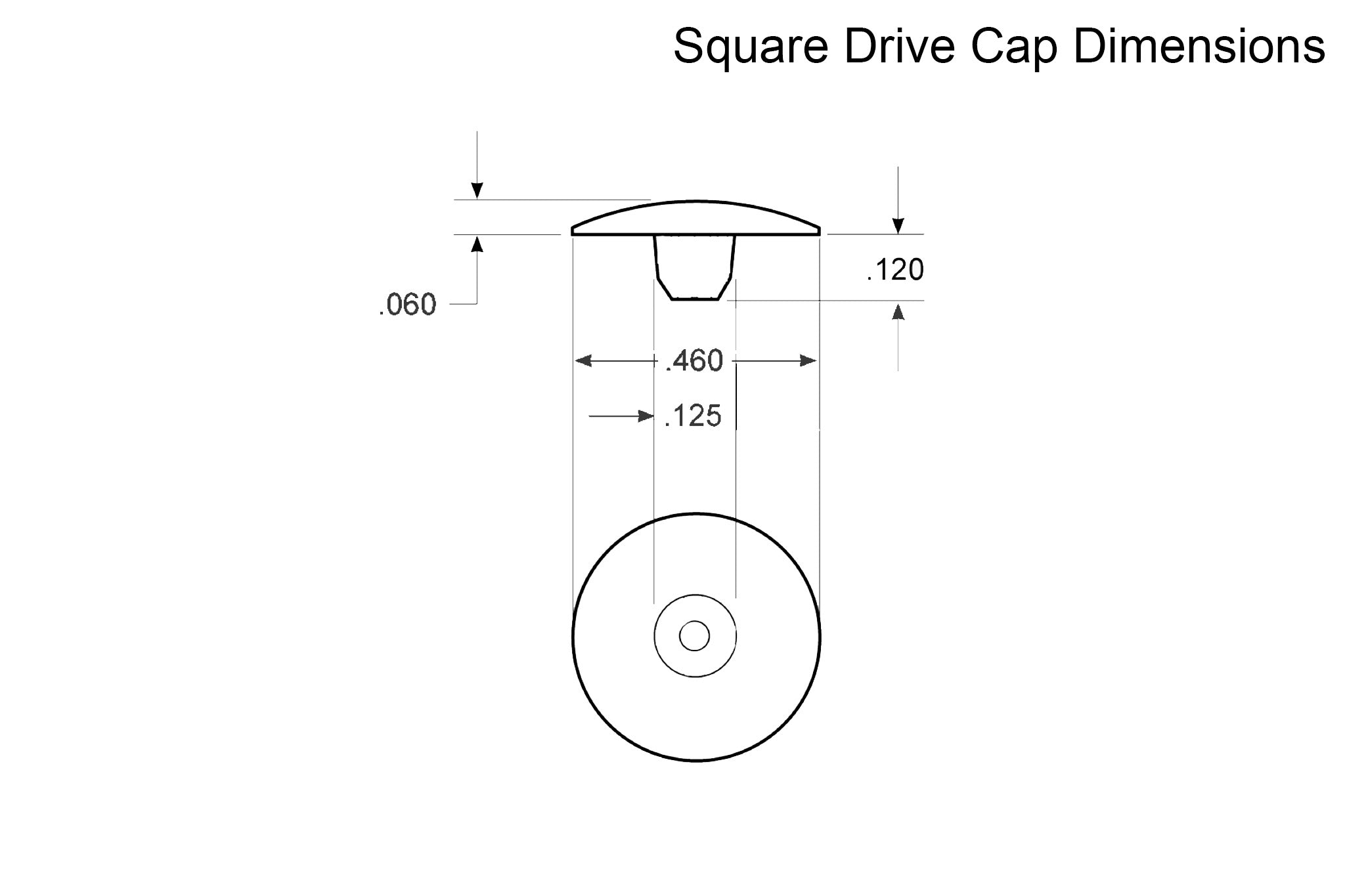 Square Drive Tap Cap Drawing